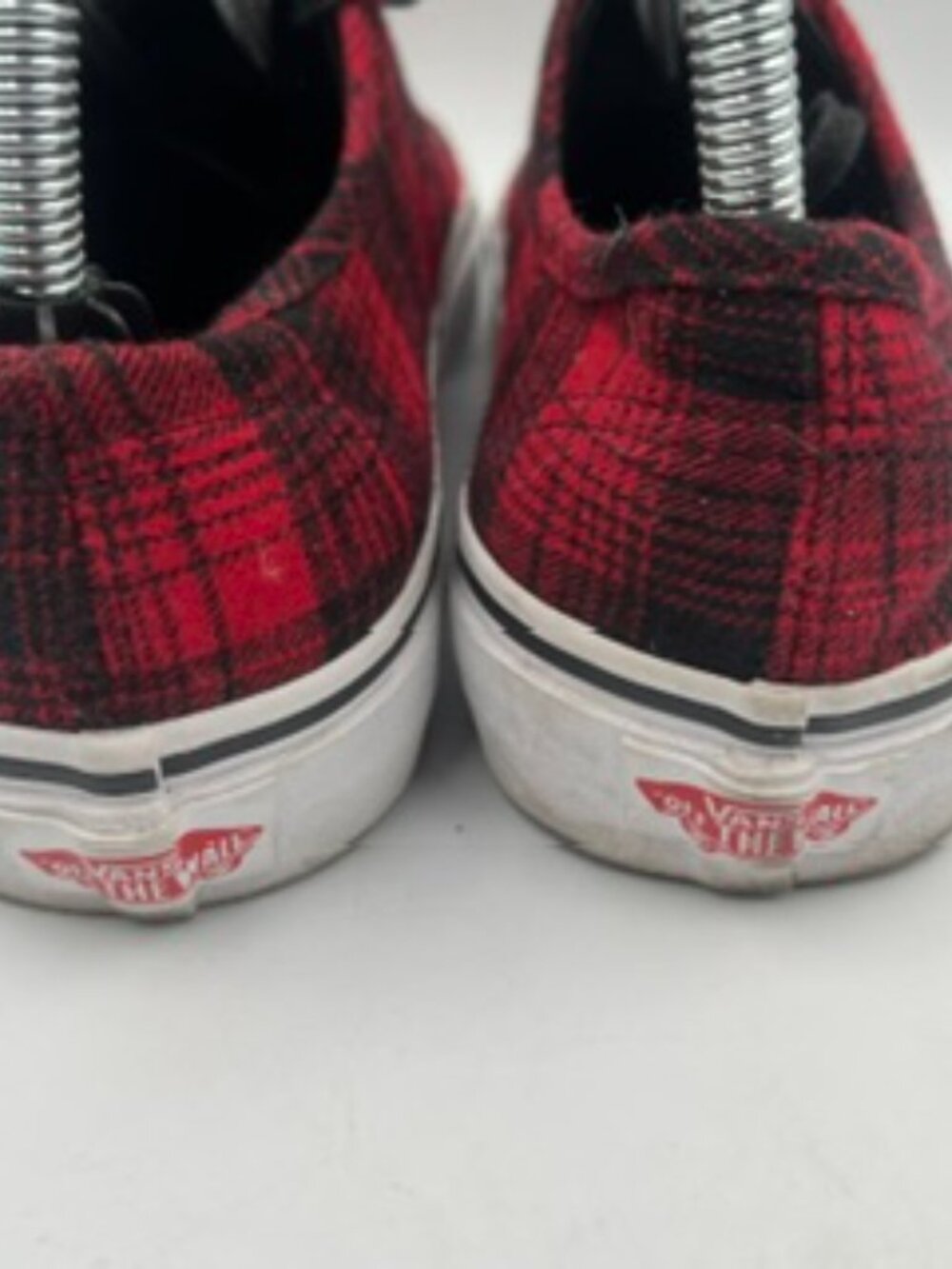 Vans Authentic Flannel Sneakers Unisex W8 M6.5 Red & Black Plaid low top lace up - Picture 6 of 9